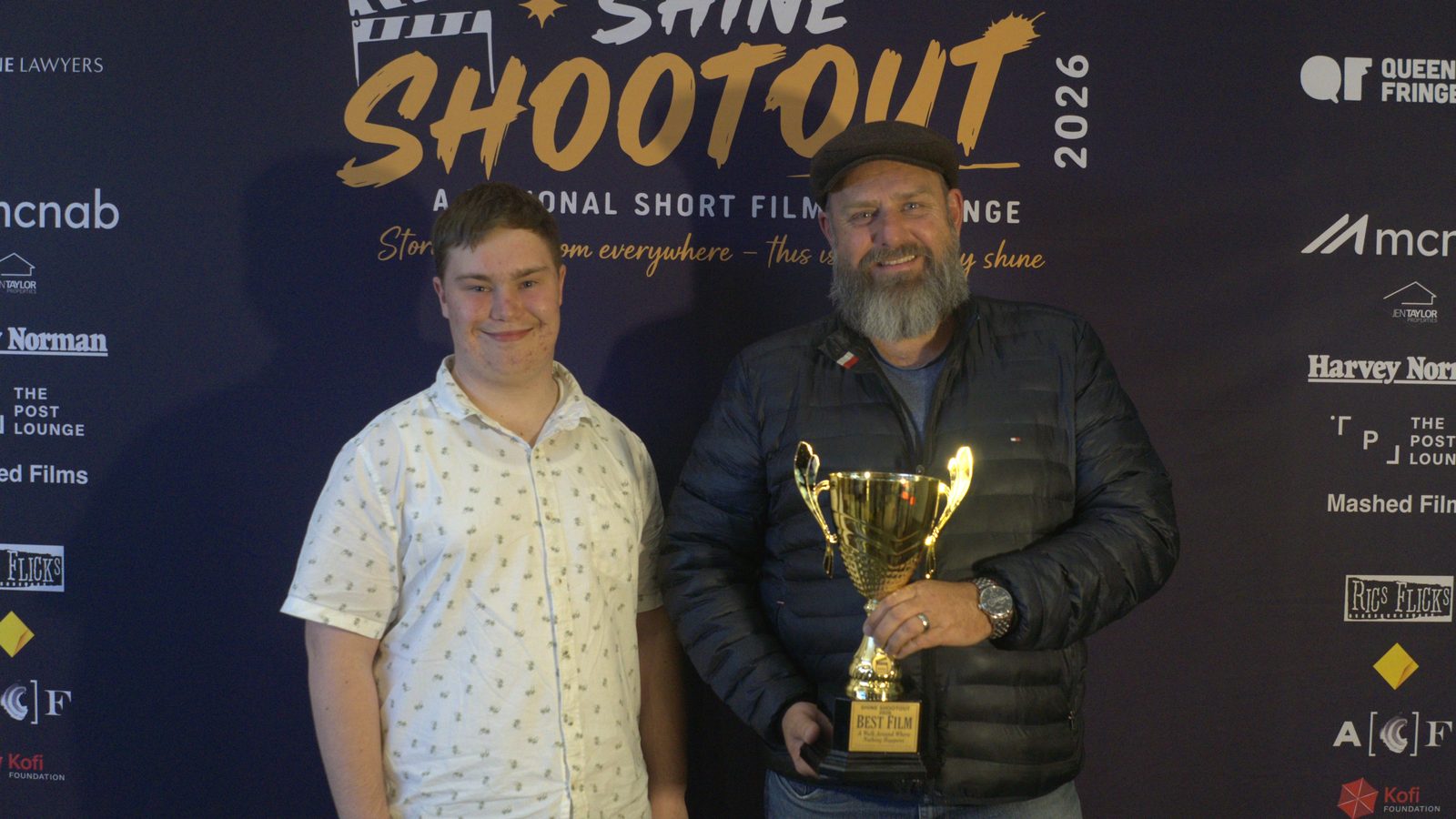 Best Film winners from Toowoomba Christian College with their trophy
